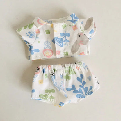 For 15/17cm 3.0 labubu doll cothes Swimsuit Beach skirt beach striped floral shirt shorts For ropa labubu outfit Decorations