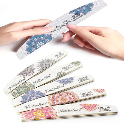 3/5pcs Lot New Nail File Flower Printed Nail Buffer Colorful Lime A Ongle 80/100/150/180/240 Professional Manicure Tools Uñas