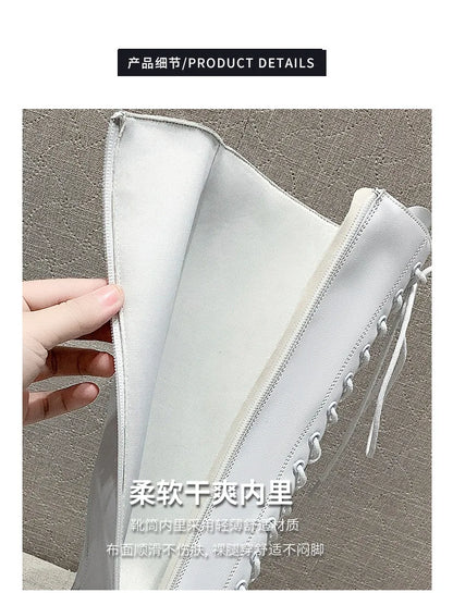 High Boots for Women 2025 New Women's Boots Fashion Womens Casual Shoes Wear-resistant Non-slip Women Platform Shoes Botas Mujer