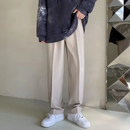 Brown Black Suit Pants Men Slim Fit Fashion Social Mens Dress Pants Korean Casual Straight Pants Mens Office Formal Trousers