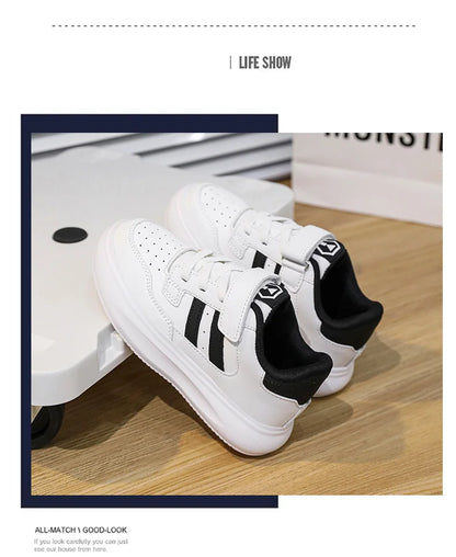 Children's Sneakers Kids Fashion Design Black White Non-slip Casual Shoes for Boys Girls Breathable Sneakers Toddler Outdoor