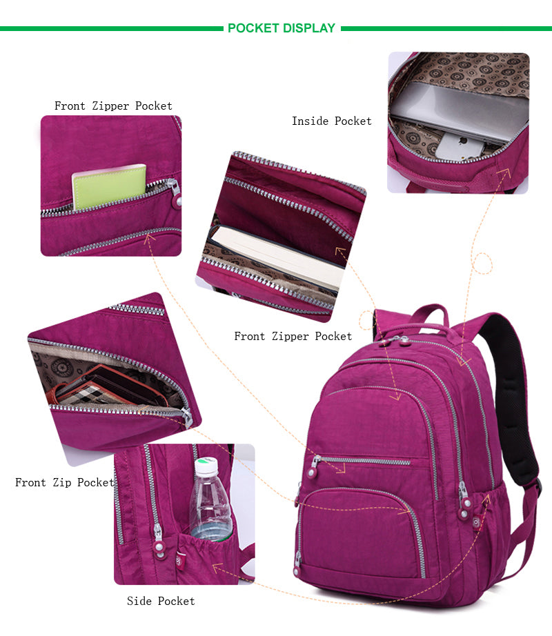 Mochila Feminina School Backpack for Teenage Girl 2025 Travel Back Packs Bag Women Nylon Waterproof Laptop Bagpack