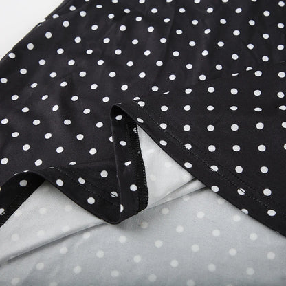 SUCHCUTE Sexy Polka Dot Print Halter Dress For Women Elegant Party Slim Backless Sleeveless Mini Dress Summer Vacation Outfits