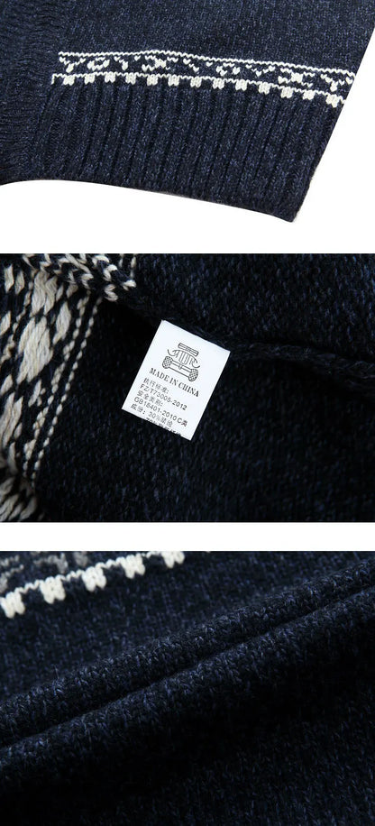 2026 Men's Warm Knitted Jackets Thick Long Sleeve Warm Sweater Coat Printted Casual Cardigan Male Jackets Cardigan Plus Size 5XL