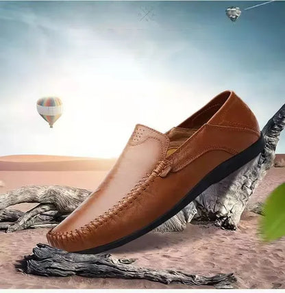 Shoes Men Leather Spring Loafers Slip on Business Casual Leather Shoes Classic Soft Moccasins Hombre Breathable Flats Shoes