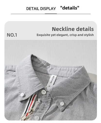 Fashionable Retro Striped Men's Long Sleeve Shirt Casual Handsome Outerwear Korean Style Spring Autumn Wear from Mainland China