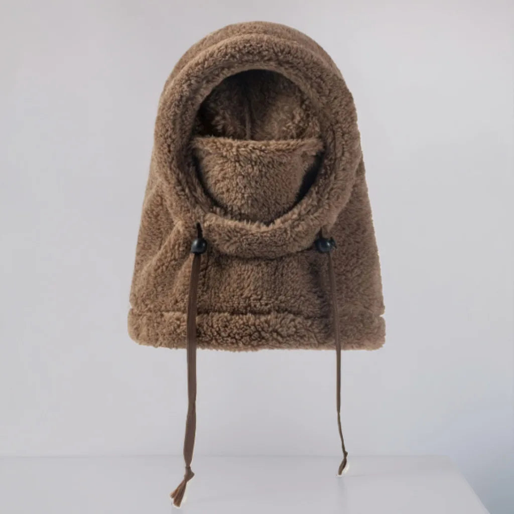 New warm children's ear and neck protection one-piece cap, thickened winter skiing and cycling face mask, windproof head cover