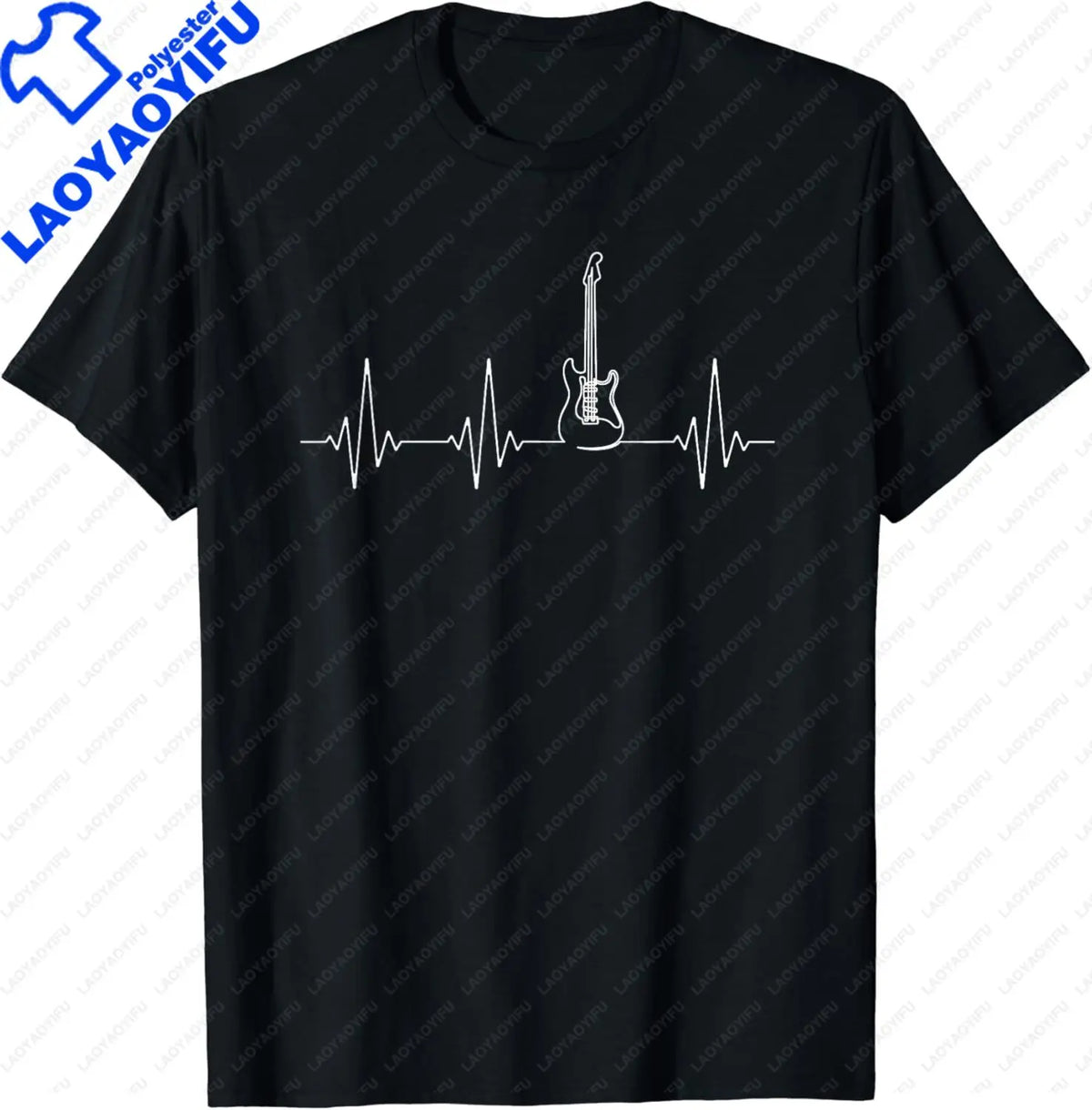 Guitar Heartbeat Music Instrument for Guitarist T-Shirt Funny Gift Custom Printed Music Lovers Graphic Shirts Unisex Summer Tops