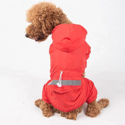 Dog Raincoat Puppy Clothes, Pet Raincoat Hooded Raincoat With D-ring For Dogs Outdoor Supplies