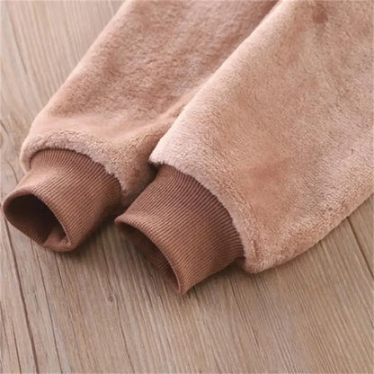 Baby Girl Clothes Autumn Winter Velvet 2Pcs Sets For Children Keep Warm Loungewear Toddler Cartoon Rabbit Sleepwear Boy Suit