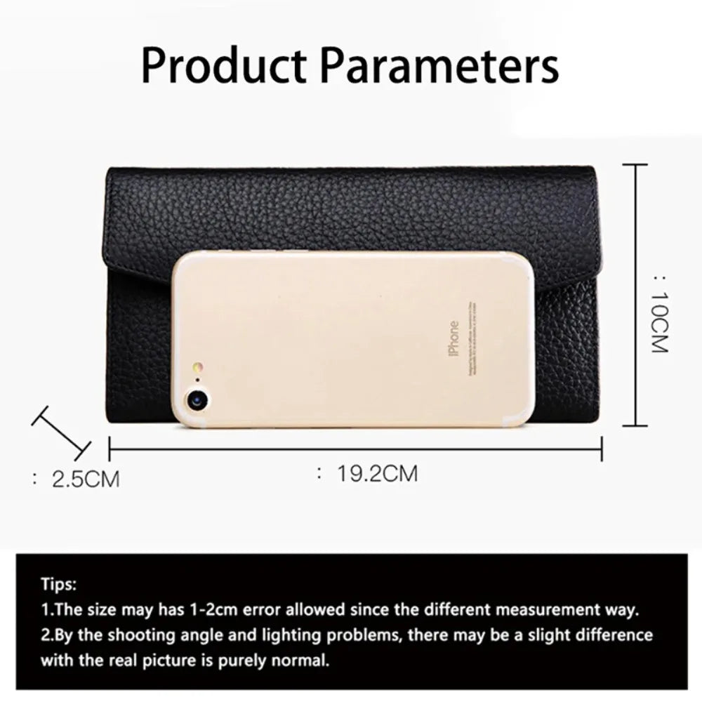Genuine Leather Women's Wallets	Long Handbags Luxury Designer Purses for Women Credit	Card Holder Wallet Carteras Para Mujer
