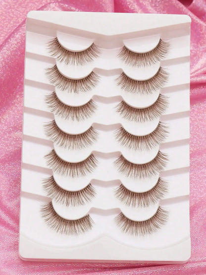 Christmas new 5 Pairs Brown Lashes 3D Mink  Natural Long False Eyelashes Dramatic Volume Fake Lashes Makeup Eyelash Extension