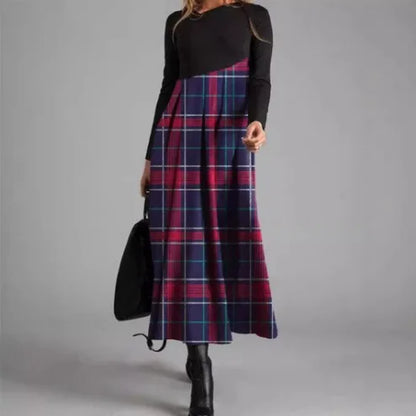 Vintage Women Long Dress V-Neck A-Line Dress 2024 Autumn Elegant Long Sleeves Slim Party Dresses Ladies Casual Loose Vestidos