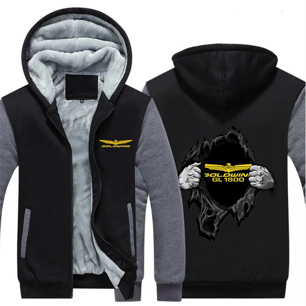 2025 Autumn And Winter Man's Goldwing GL1800 Japan Motocycles Logo Print Thickened Coat Popular Hoodies Warm Comfortable Jacket