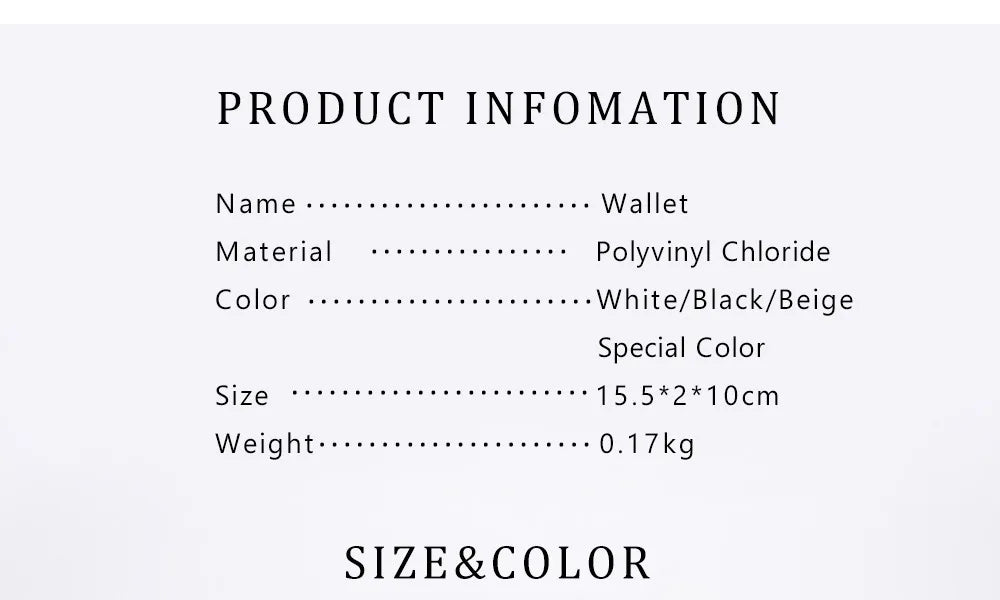 Carolina Herrera NEW Women's Cartoon Long Wallet, Classic PVC Fashion Simple Lightweight All-Match Purse