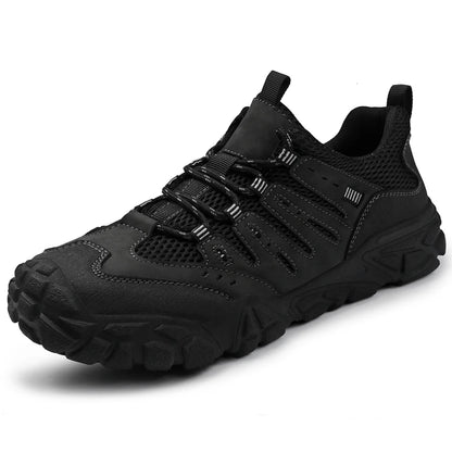 Retro Style Men's Outdoor Hiking Shoes Durable Waterproof Trekking Sneakers Non-Slip Sole Trainers Male Mountain Travel Footwear