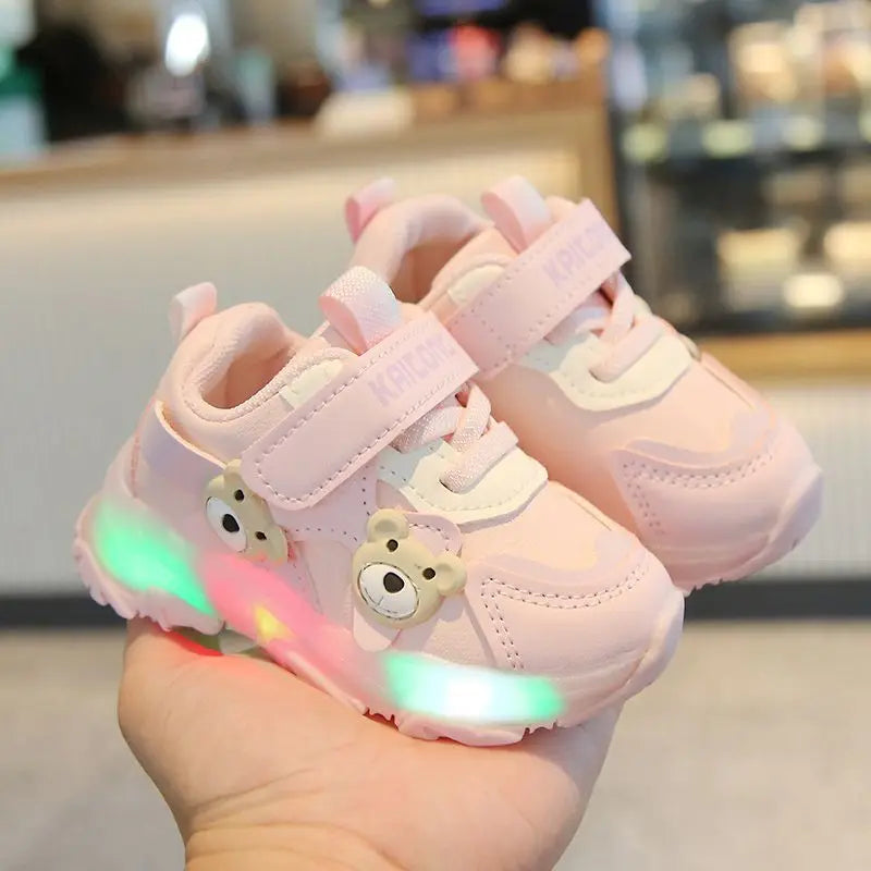 Kid Sports Shoes 2025spring New0-3y Soft Sole Baby Shoe Kid Walking Shoe Breathable Boy Shoes Anti Slip  Illuminated Gril Shoes