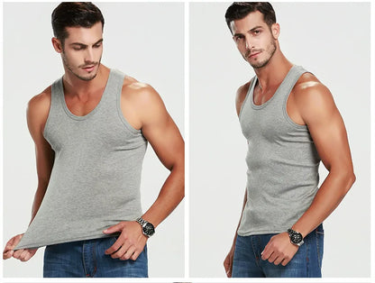 1 Piece Men's Cotton Sports Skinny Vest Teenagers Leisure Joker Sleeveless T Men's Fitness Training Simple Top