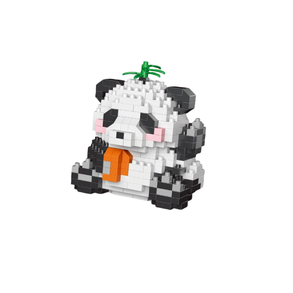 Adorable Panda-Shaped Building Blocks Toy Set: Ideal Desktop Decoration, Holiday Gift, Panda Lover's Delight, Joy for Children