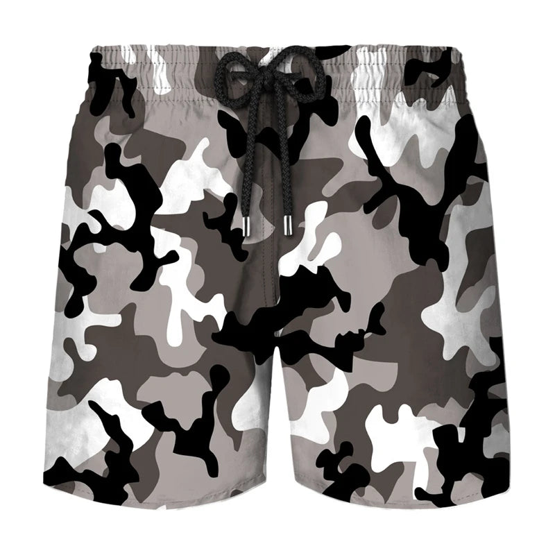 Fashion Camouflage Graphic Beach Shorts For Men Summer Casual Daily Wear 3D Printed Short Pants Loose Streetwear Board Shorts