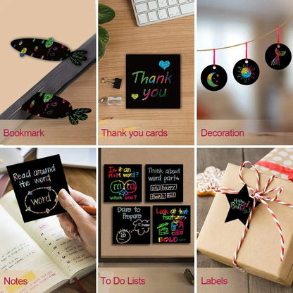 Dazzling Scratch Painting Parent Child Interactive Toys Note Cards Handmade Painting