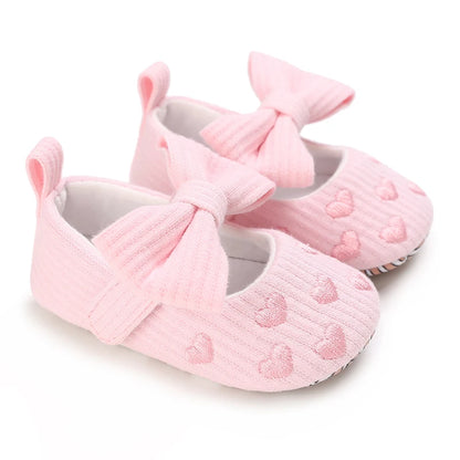 Cute Girl 0-18M Baby Shoes Pink Theme Bow Princess Shoes Spring and Autumn Soft Sole Lightweight Garden Shoes Casual Shoes