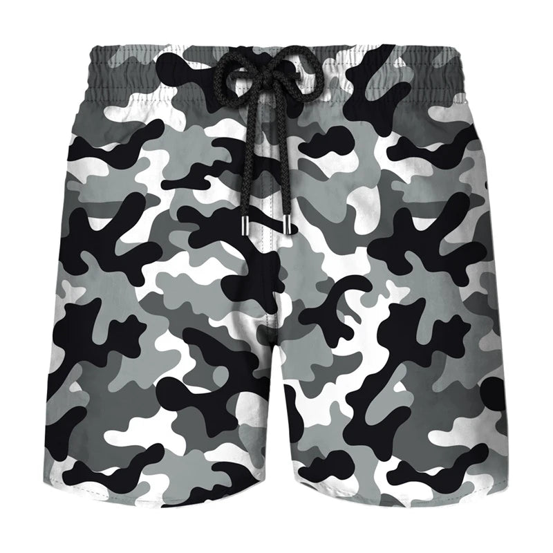 Fashion Camouflage Graphic Beach Shorts For Men Summer Casual Daily Wear 3D Printed Short Pants Loose Streetwear Board Shorts