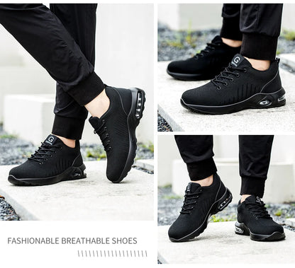 Air Cushion Work Safety Shoes For Men Women Breathable Work Sneakers Steel Toe Shoes Anti-puncture Safety Protective Shoe
