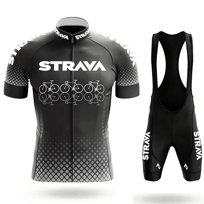 Strava Men's Cycling Outfit Bicycle Shorts Road Bike Sports Set Mountain Cycle Jersey Breathable Summer Clothing Pro Uniform