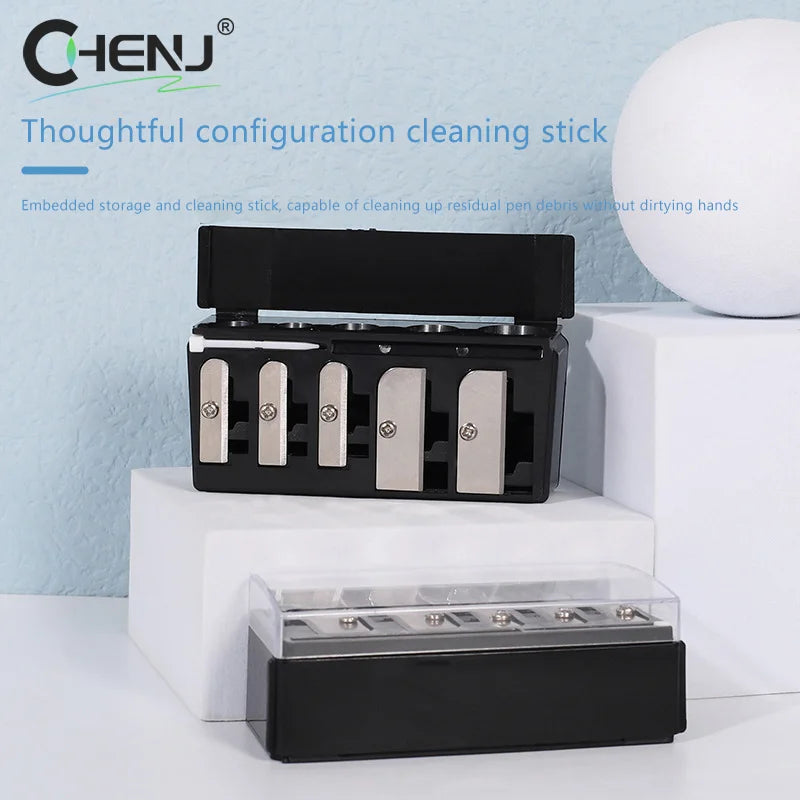 1Pcs 5 Holes Sharpener Multi-functional Pencil Sharpener With Lid For Eyeliner Lipliner Pencils