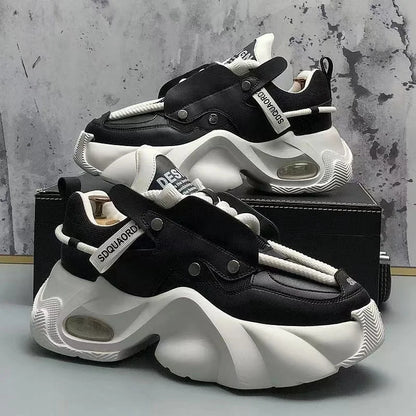 New Fashion Brand Designer Whtie Thick Bottom Casual Board Shoes for Men Flats Loafers Sports Walking Sneakers Zapatos Hombre