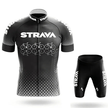 Strava Men's Cycling Outfit Bicycle Shorts Road Bike Sports Set Mountain Cycle Jersey Breathable Summer Clothing Pro Uniform