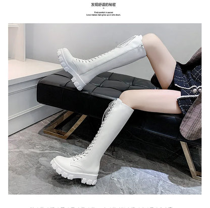 High Boots for Women 2025 New Women's Boots Fashion Womens Casual Shoes Wear-resistant Non-slip Women Platform Shoes Botas Mujer