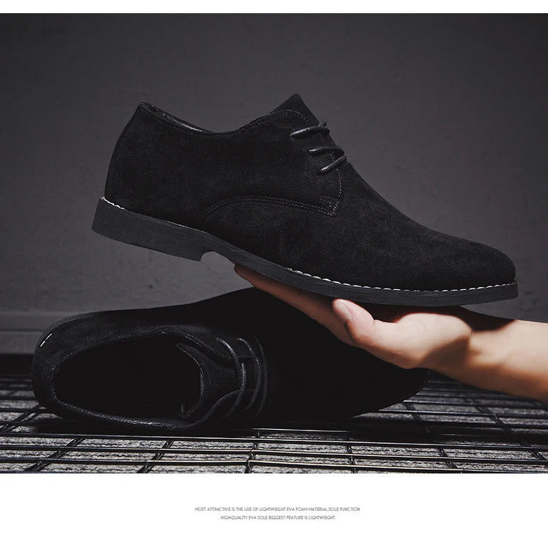 Luxury Men Derby Shoes High Quality Suede Leather Shoes for Men Business Casual Shoes Lace-Up Men Party Wedding Shoes Large Size