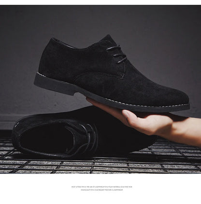 Luxury Men Derby Shoes High Quality Suede Leather Shoes for Men Business Casual Shoes Lace-Up Men Party Wedding Shoes Large Size