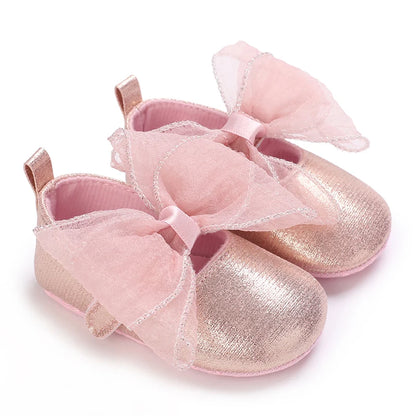 Cute Girl 0-18M Baby Shoes Pink Theme Bow Princess Shoes Spring and Autumn Soft Sole Lightweight Garden Shoes Casual Shoes