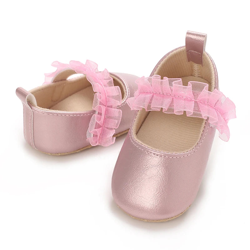 Cute Girl 0-18M Baby Shoes Pink Theme Bow Princess Shoes Spring and Autumn Soft Sole Lightweight Garden Shoes Casual Shoes