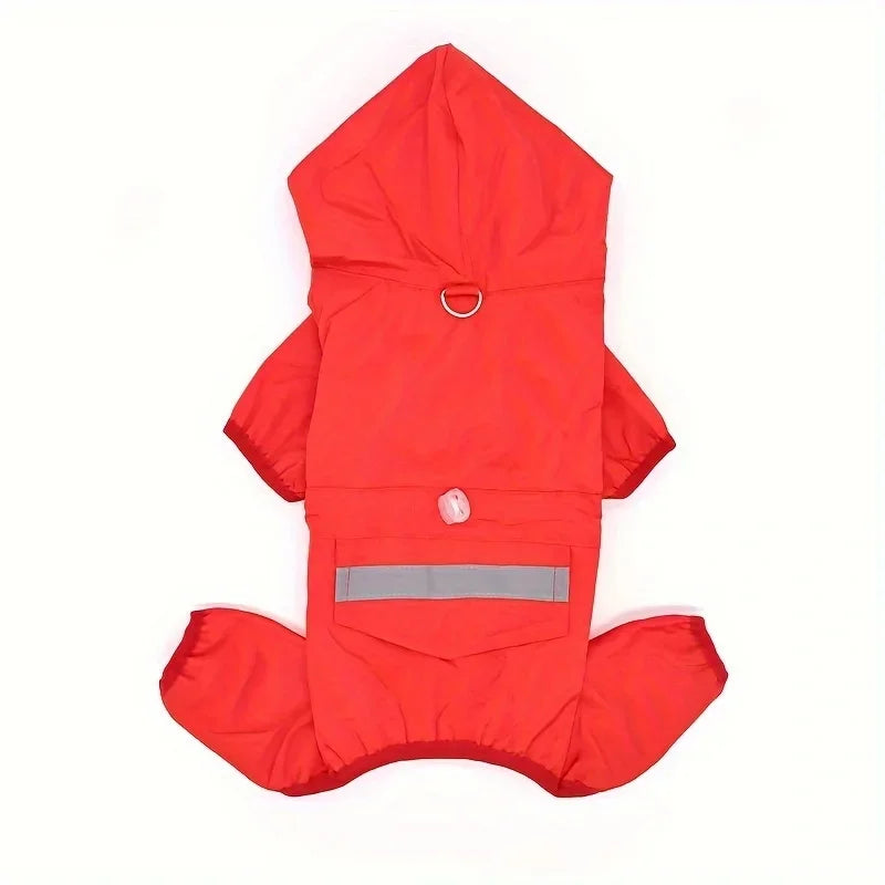 Dog Raincoat Puppy Clothes, Pet Raincoat Hooded Raincoat With D-ring For Dogs Outdoor Supplies