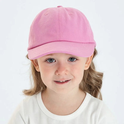 Kids Baseball Cap Low Profile Sun Hat for Boys and Girls Soft Cotton Pink Black White Gray for Baby Children
