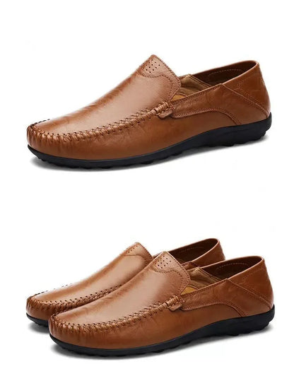 Shoes Men Leather Spring Loafers Slip on Business Casual Leather Shoes Classic Soft Moccasins Hombre Breathable Flats Shoes