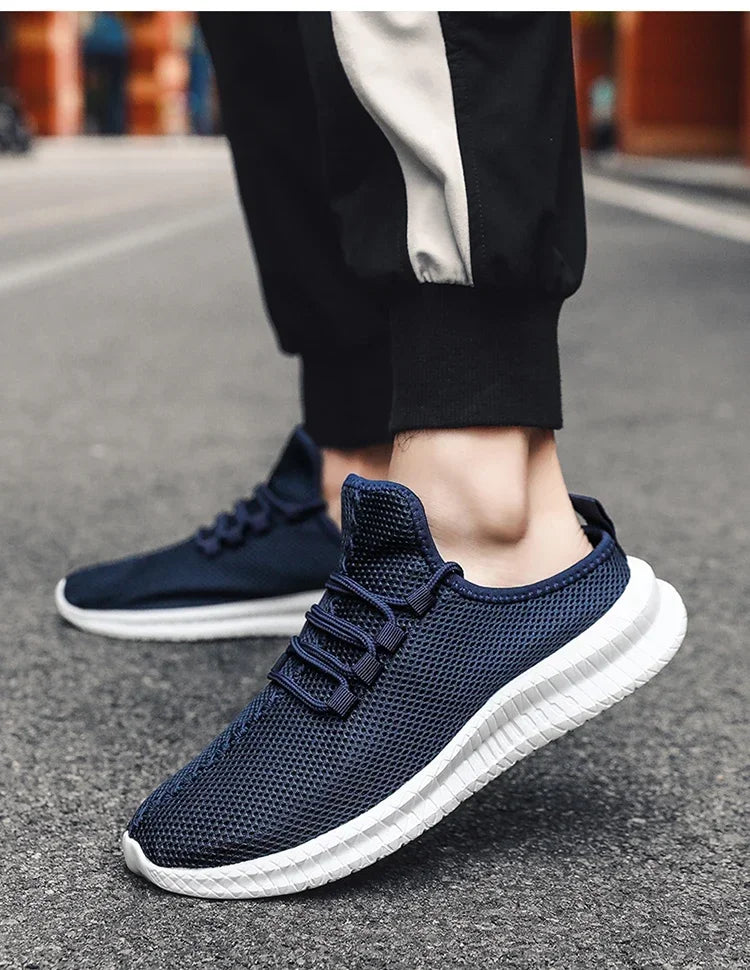 YRZL Men Casaul Slippers Lightweight Non Slip Breathable Mesh Shoes Half Slippers Outdoor Summer Loafers Lazy Shoe for Men