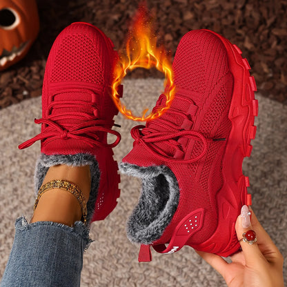 Sneakers Women's Winter Warm Sports Shoes Non Slip Soles Suitable for Cold Weather Outdoor Walking Sports Shoes Ladies Sneakers