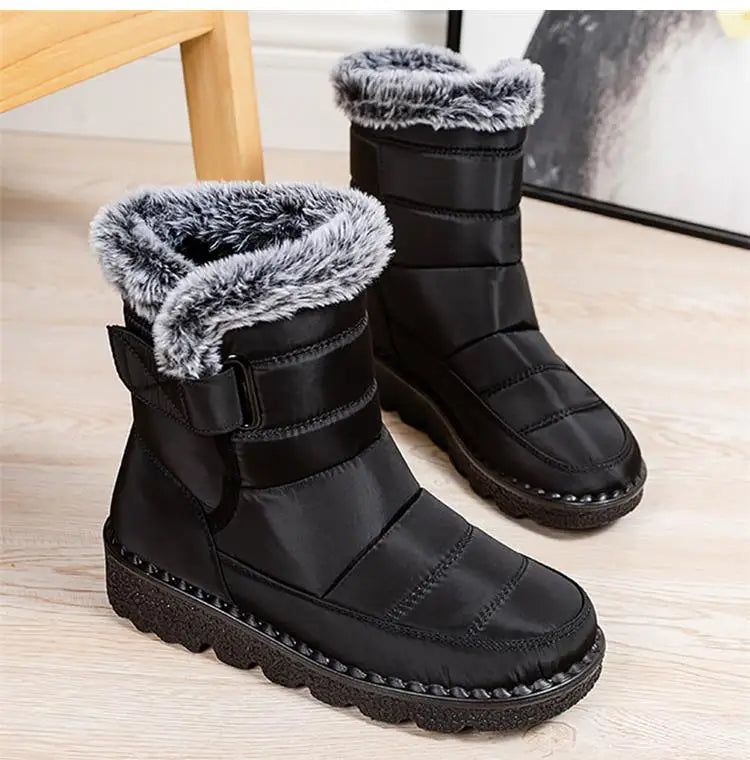 Snow Boots Woman Fashion Women Shoes Platform Shoes Woman Solid Mid Women's High Boots New Botas Mujer Winter Ladies Boots