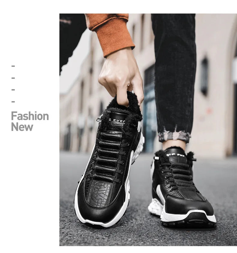 Men Platform Warm Cotton Shoes Male Thick Sneakers Winter Vulcanized Shoes Men Fashion Casual Running Shoe High Top Snow Boots