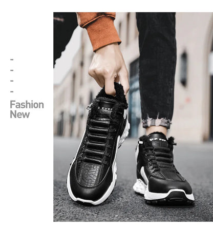 Men Platform Warm Cotton Shoes Male Thick Sneakers Winter Vulcanized Shoes Men Fashion Casual Running Shoe High Top Snow Boots