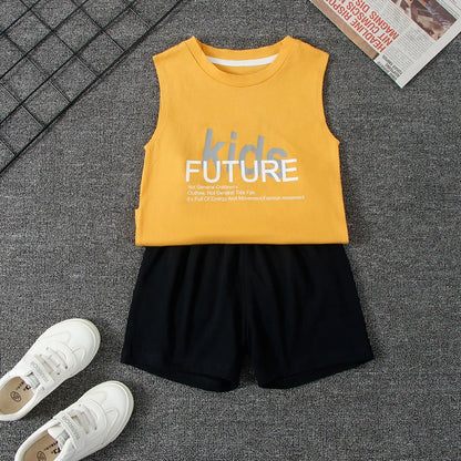 Children's Summer T-shirts Boys Girls Vests Sleeveless Cartoon Tee Tops 100% Cotton Comfortable Kids T-shirt Clothes Fashion New