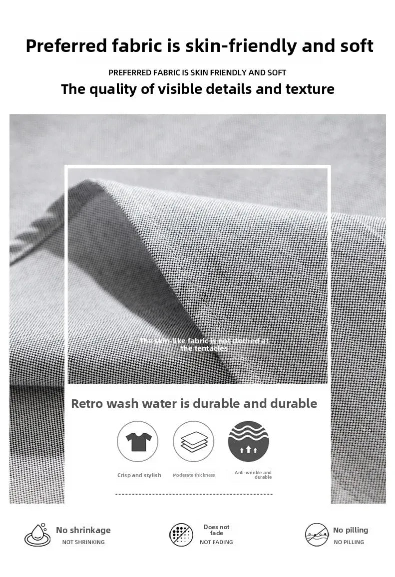 Fashionable Retro Striped Men's Long Sleeve Shirt Casual Handsome Outerwear Korean Style Spring Autumn Wear from Mainland China