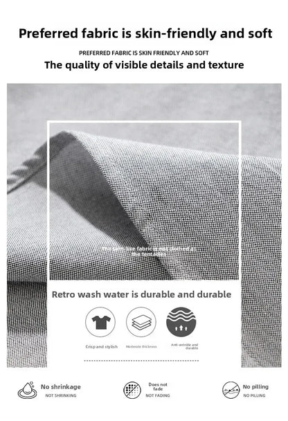 Fashionable Retro Striped Men's Long Sleeve Shirt Casual Handsome Outerwear Korean Style Spring Autumn Wear from Mainland China