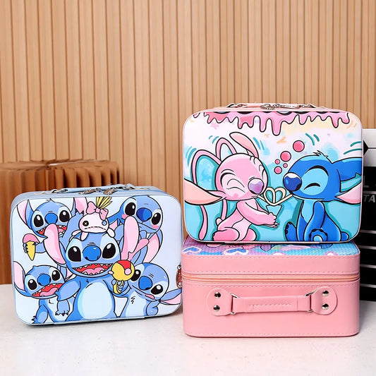 Stitch Makeup Box Cute Large Capacity Portable Storage Organizer Travel Toiletry Storage Case Handy Cosmetic Bag Holiday Gifts
