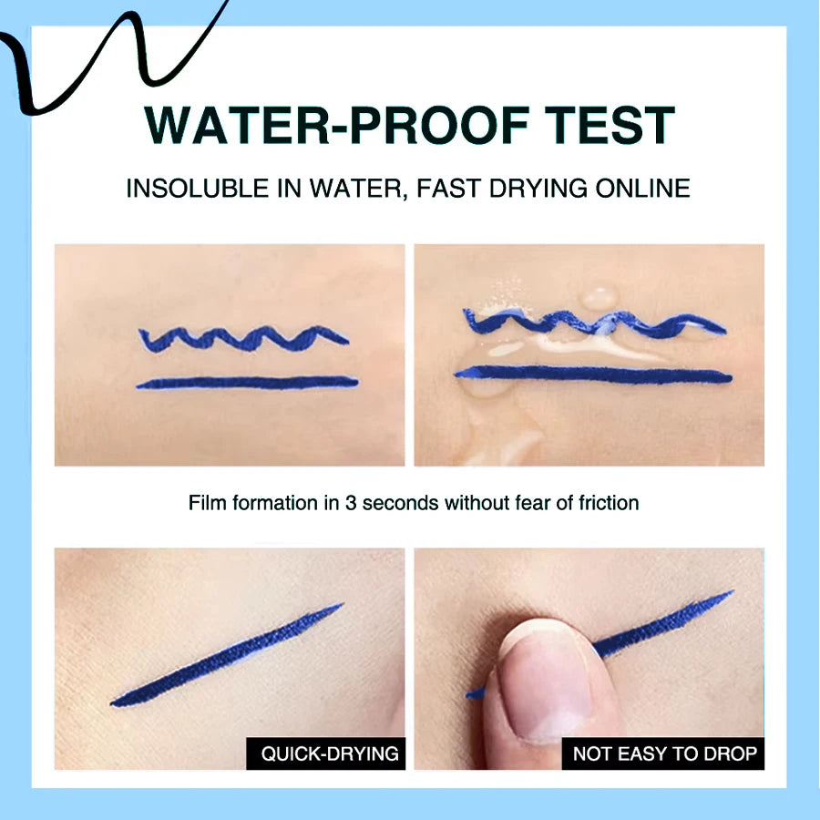 3 Color 2 IN 1 Seal Stamp Eyeliner Pen Waterproof Black Purple Blue Liquid Eye Liner Pencil Eyes Korean Makeup Gifts Cosmetic